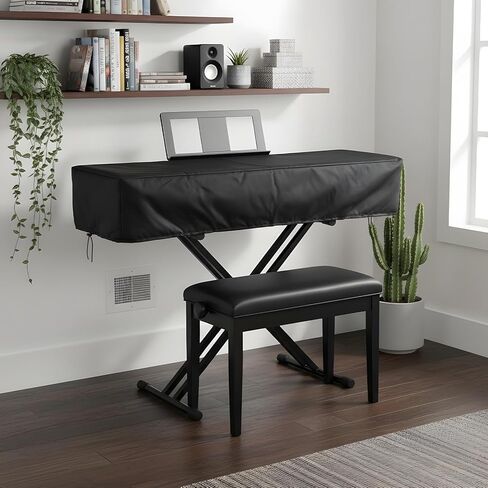 61 Key Keyboard Case - Waterproof Dustproof Electric Piano Keyboard Cover with Music Stand Zipper Adjustable Drawstring - Soft Fabric Piano Cover for 61 Keys Digital Pianos in Saudi Arabia
