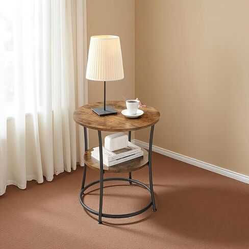 طاولة جانبية بطبقتين، منضدة بإطار فولاذي، سطح واسع، للمساحات الصغيرة، غرفة المعيشة، غرفة النوم in Kuwait