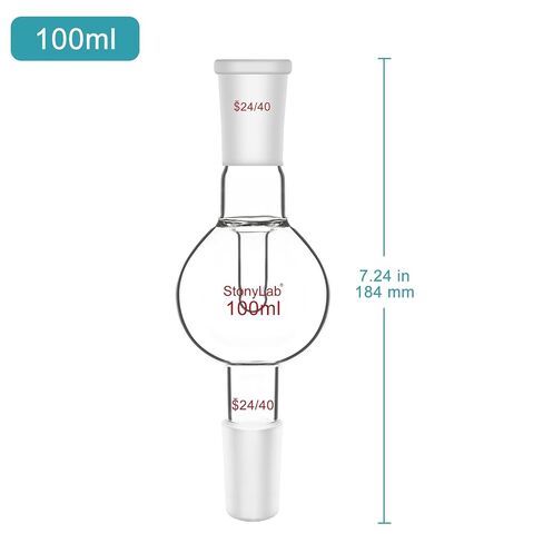 stonylab 100 ml Rotary Evaporator Bump Trap, 24/40 Upper Inner Vapor Tube, 24/40 Standard Taper Joints, G3.3 Borosilicate Glass in Saudi Arabia