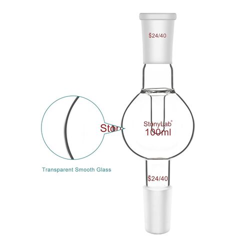 stonylab 100 ml Rotary Evaporator Bump Trap, 24/40 Upper Inner Vapor Tube, 24/40 Standard Taper Joints, G3.3 Borosilicate Glass in Saudi Arabia