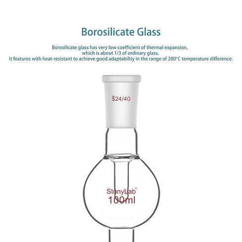 stonylab 100 ml Rotary Evaporator Bump Trap, 24/40 Upper Inner Vapor Tube, 24/40 Standard Taper Joints, G3.3 Borosilicate Glass in Saudi Arabia