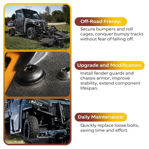 طقم براغي توركس وصواميل مسطحة للوحة الجسم، براغي توركس M6 × 25 مم مع صواميل بلاستيكية مسطحة متوافقة مع Polaris Ranger وRZR وعام (2014-2025)، بديل لـ 7519650 و7547674، مجموعة من 6 in Kuwait