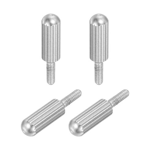 MECCANIXITY 4 Pcs Small Knurled Thumb Screws, M4 x 10mm 304 Stainless Steel Male Flat Head Thread Knurled Thumbscrews Bolts Fasteners for Lighting Household, Electronic, Machine (Silver) in Saudi Arabia