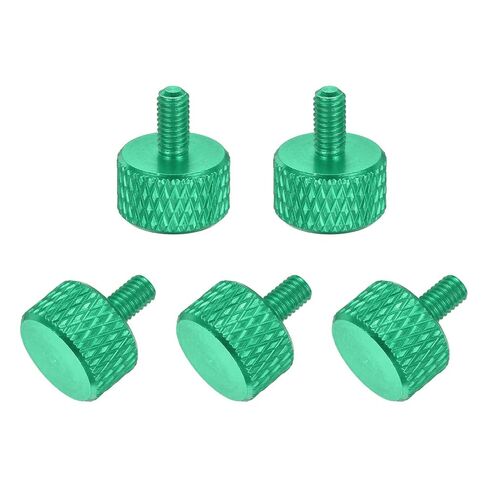 MECCANIXITY 5 Pcs M4x6mm Flat Head Knurled Thumb Screws, Solid Aluminum Alloy Fully Threaded Thumbscrew Bolts Fasteners for PC Computer Cases Graphics Card, Black in Saudi Arabia