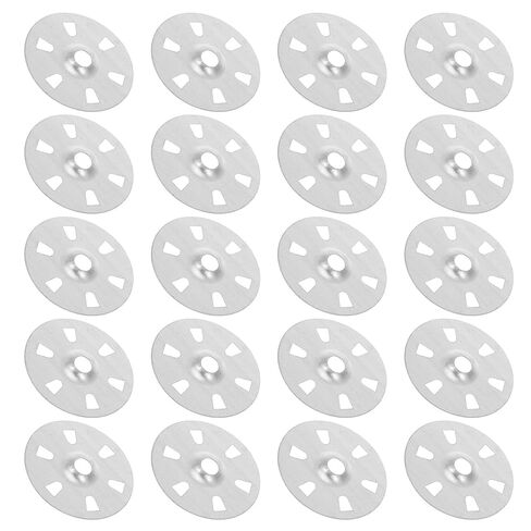 500 قطعة من حلقات التثبيت المعدنية لعزل الألواح الإسفنجية، غسالات تثبيت مسطحة بستة فتحات مقاس 1-1/8 بوصة لألواح الرغوة الصلبة، وسادات تثبيت قوية لتركيب براغي لوحة الجص in Kuwait