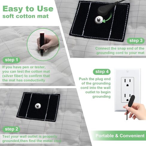 Grounding Mat Kit 34 x 50 Inch, Grounding Mat for Sleep, Energy, Pain Relief, Inflammation, Balance, Wellness in Kuwait