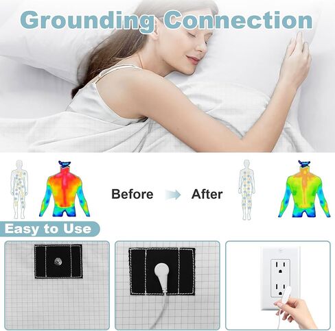 Grounding Sheets King Size,Grounding Flat Sheets 20% Silver for Bed Sleeping for Better Sleep,Grounding Sheets with Grounding Cord in Kuwait