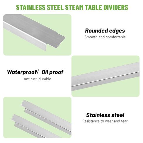 UNIFAMILY 6pcs Stainless Steel Steam Table Dividers 12.7IN, Metal Table Adapter Bar Long for Steam Table Pan, Table Divider Rods for Restaurant Kitchen Food Service Accessories in Kuwait