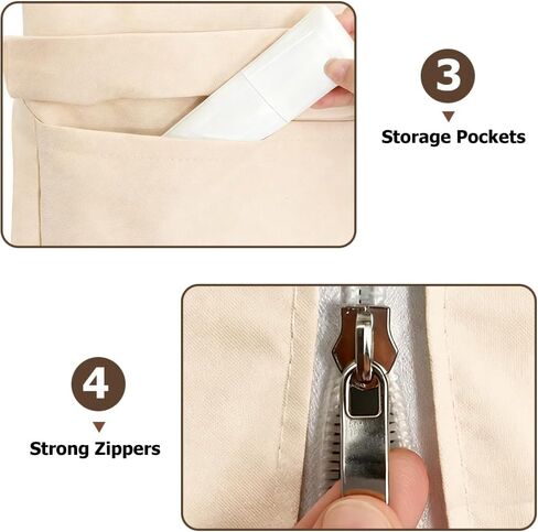 غطاء رف سلكي من Rileytee، أغطية أرفف مقاومة للماء والغبار 600D شديدة التحمل لرفوف الأسلاك، غطاء رف تخزين خارجي للحامل بسحاب، 48 بوصة عرض × 18 بوصة عمق × 72 بوصة ارتفاع، (بيج وبني) in Kuwait