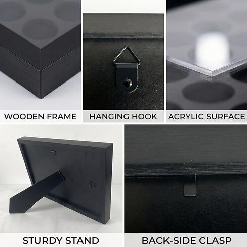 علبة عرض شرائح البوكر لـ 30 شريحة: صندوق ظلال لحامل العملات المعدنية مقاس 39/40 مم، أو إطار عرض على الحائط أو سطح الطاولة للمجموعات in Kuwait