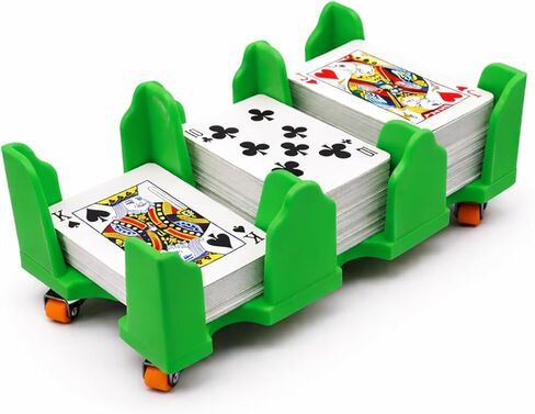 Card Holder - 9 Deck Plastic Revolving Card Game Holder Playing Cards Tray Rotating 360° Organizes Multiple Decks for Canasta, Poker and More | Lightweight, Durable with Smooth Rotation (Yellow, Large) in Kuwait