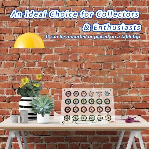 24 قطعة من حامل شرائح الكازينو، حافظة عرض شرائح البوكر الأكريليك، عرض عملة التحدي للعملات التذكارية لرقائق البوكر، مثبتة على الحائط أو الطاولة (13.6 × 9.3 بوصة) in Kuwait