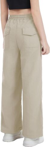 Girls Parachute Cargo Pants Size 14 Drawstring Waterproof Causal Hiking Pants for Girl Khaki Pockets Lightweight Running Joggers in Saudi Arabia