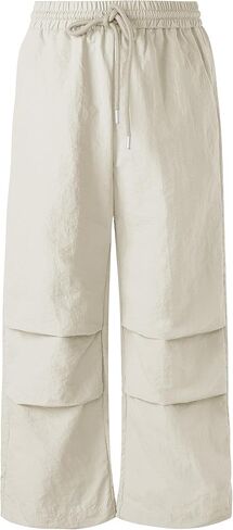 Girls Parachute Cargo Pants Size 14 Drawstring Waterproof Causal Hiking Pants for Girl Khaki Pockets Lightweight Running Joggers in Saudi Arabia