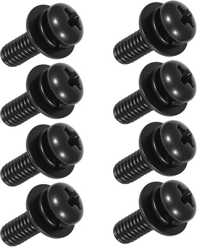 8 Pcs VESA Mount Screws M4 10mm Screws Washers Stainless Steel TV Mounting Hardware Kit for 75x75 / 100x100 TV & Monitor Wall Mounts Bracket Fixing(Black) in Kuwait