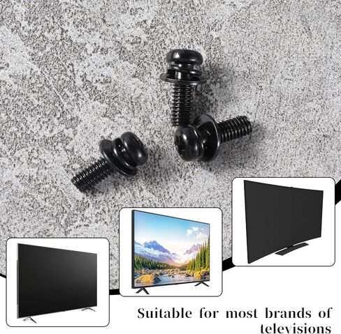 8 Pcs VESA Mount Screws M4 10mm Screws Washers Stainless Steel TV Mounting Hardware Kit for 75x75 / 100x100 TV & Monitor Wall Mounts Bracket Fixing(Black) in Kuwait