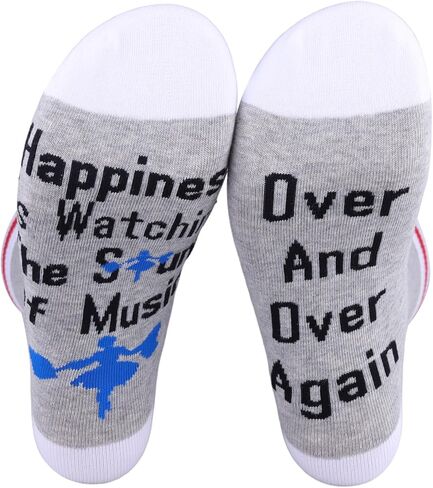 PXTIDY Sound Music Musical Socks Broadway Musical Gifts Happiness Is Watching Music Theatre Novelty Socks Theater Gifts in Kuwait