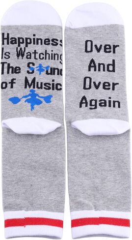 PXTIDY Sound Music Musical Socks Broadway Musical Gifts Happiness Is Watching Music Theatre Novelty Socks Theater Gifts in Kuwait