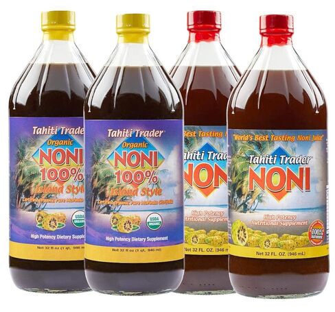 تاهيتي تريدر ميكس آند ماتش - عصير نوني أصلي عالي الفعالية و100% عصير على طراز جزيرة نوني - عصير عضوي مضاد للأكسدة فائق الجودة يدعم الطاقة وصحة الجسم - (32 أونصة، 4 عبوات) in Kuwait