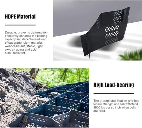 2 Inch Height Gravel Paving Stabilizer Foldable Ground Grid for Driveway Slope Garden (2x7m 6.5x23ft) Soil Erosion Control in Kuwait