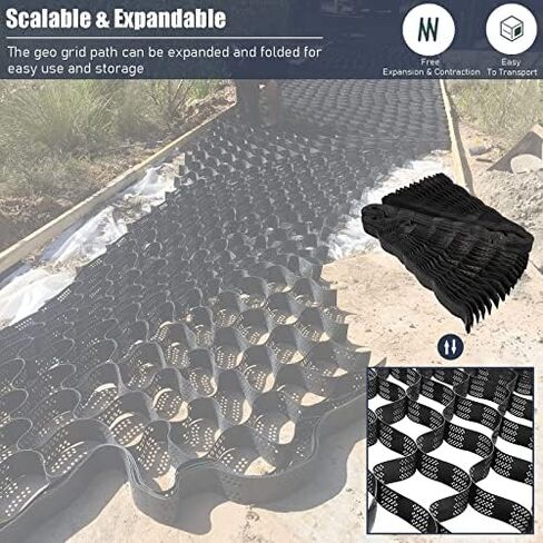 أرضيات شبكة الحصى المتينة للممرات، شبكة قاعدة جيوغريدية على شكل قرص العسل مقاس 2 بوصة، شبكة تحكم في الطين، مثالية لسقيفة الحديقة ونظام شبكة الممشى in Kuwait