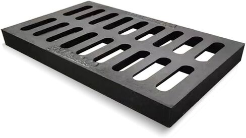 Heavy Duty Cast Iron Drain Grate for Concrete Floors - Durable Trench Cover forCatch Basin, Sidewalk & Driveway - 50x25x3cm (20x10x1.2in) Channel Drainage Solution in Kuwait