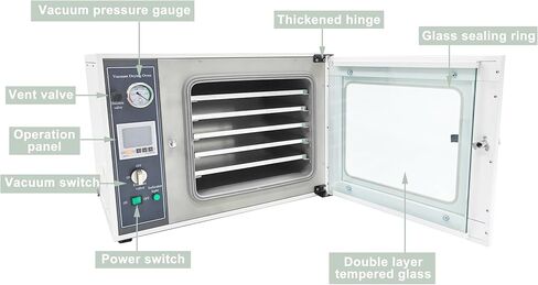 TECHTONGDA فرن تجفيف الفراغ معالجة حرارية خزانة جافة مختبر صناعي للتحكم في درجة الحرارة 5 طبقات غرفة من الفولاذ المقاوم للصدأ 50-482 درجة فهرنهايت 1.9 قدم مكعب in Kuwait