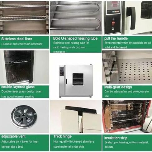 15.6L Electric Vacuum Drying Oven, Intelligent Digital Display, 50-300℃ Lab Forced Air Convection, Constant Temperature Blast Oven for Laboratory Use, High Efficiency in Kuwait