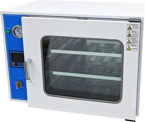 فرن تجفيف فراغ 1.9 قدم مكعب، 50-200 درجة مئوية فرن فراغ رقمي للتحكم في درجة الحرارة مع شاشة LCD، معدات تجفيف مختبر ذات رفين in Kuwait