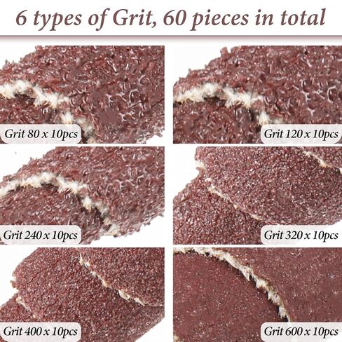 60PCS 3×10mm Cone Shape Abrasive Flap Wheel, 3mm Shank, Sandpaper Grinding Head for Rotary Tool, 80/120/240/320/400/600 Grit Rotary Tool for Polishing and Deburring in Saudi Arabia