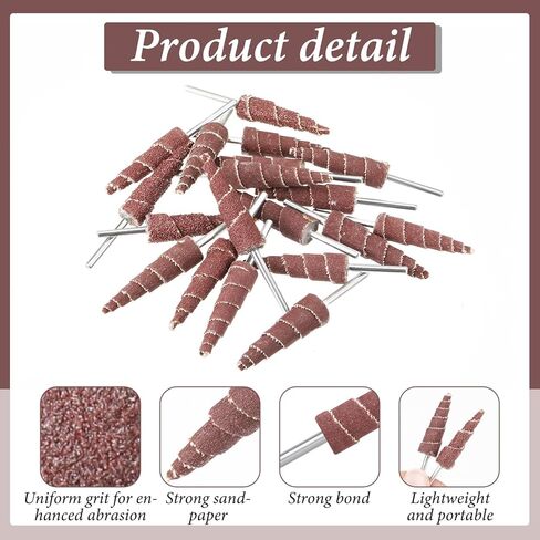 60PCS 3×10mm Cone Shape Abrasive Flap Wheel, 3mm Shank, Sandpaper Grinding Head for Rotary Tool, 80/120/240/320/400/600 Grit Rotary Tool for Polishing and Deburring in Saudi Arabia