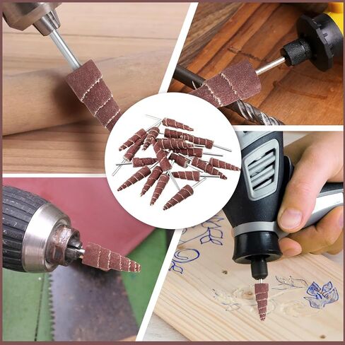 60PCS 3×10mm Cone Shape Abrasive Flap Wheel, 3mm Shank, Sandpaper Grinding Head for Rotary Tool, 80/120/240/320/400/600 Grit Rotary Tool for Polishing and Deburring in Saudi Arabia