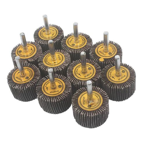 10 Pcs 50mm Flap Wheels, 1/4'' Shank 80 Grit Aluminum Oxide Grain Mounted Flap Sanding Wheel for Drill, Grinder, Rotary Tools in Saudi Arabia