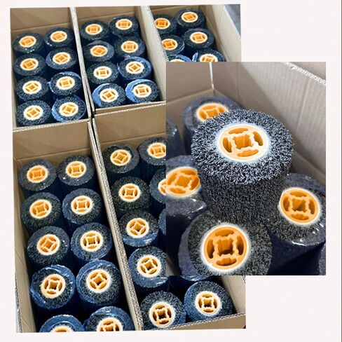 2 PCS Surface Conditioning Drum, 40 Grit Burnishing Wheel, 4.5" Abrasive Drum Cleaner, Abrasive Drawing Wheel Drum for Surface Treatment, Rough Grinding Machining in Saudi Arabia