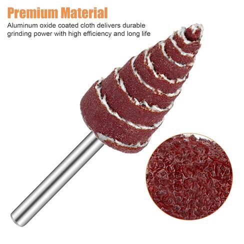 TSV 60 قطعة من عجلات القلاب الكاشطة على شكل مخروطي، ماكينة صنفرة عجلة ذات رفرف ساق مستديرة 1/8 بوصة للحفر، 80/120/240/320/400/600 رأس طحن ورق الصنفرة للأخدود، تلميع الزوايا in Kuwait