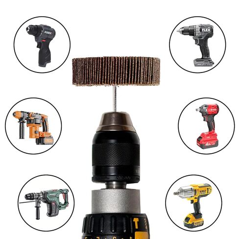 Hedume 20 Pcs 10 Sizes Abrasive Flap Wheel Sander Set, 80 Grit Sanding Flap Wheel, 1/4" Shank Flap Wheels Sander for Metal Wood Drill, Remove Rust in Saudi Arabia