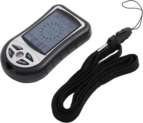 مقياس حرارة بوصلة مقياس ارتفاع الجيب المحمول مع توقعات الطقس، نطاق 700-9000 متر، -10 إلى 60 درجة مئوية، إضاءة خلفية زرقاء، للمشي لمسافات طويلة والتخييم والسفر in Kuwait