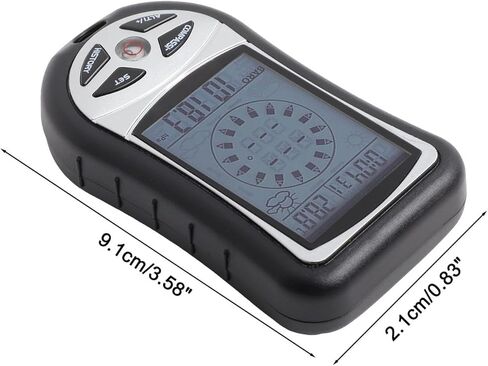 مقياس حرارة بوصلة مقياس ارتفاع الجيب المحمول مع توقعات الطقس، نطاق 700-9000 متر، -10 إلى 60 درجة مئوية، إضاءة خلفية زرقاء، للمشي لمسافات طويلة والتخييم والسفر in Kuwait