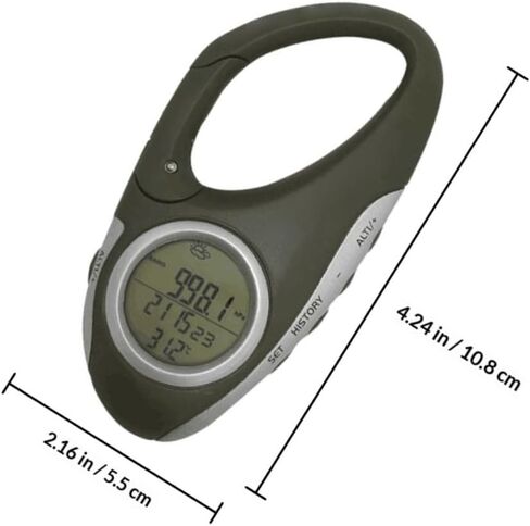 Handheld Barometer Altimeter with Thermometer Carabiner for Mountaineering Outdoor Hiking Camping Sports in Saudi Arabia