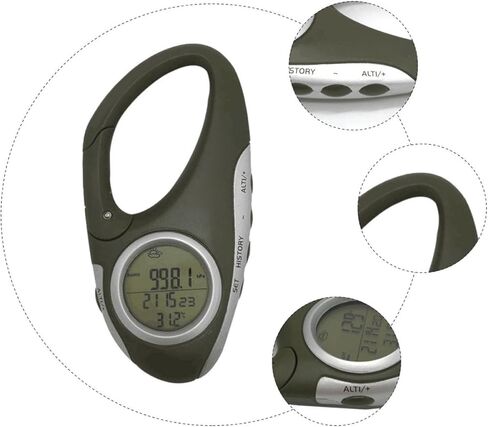 Handheld Barometer Altimeter with Thermometer Carabiner for Mountaineering Outdoor Hiking Camping Sports in Saudi Arabia