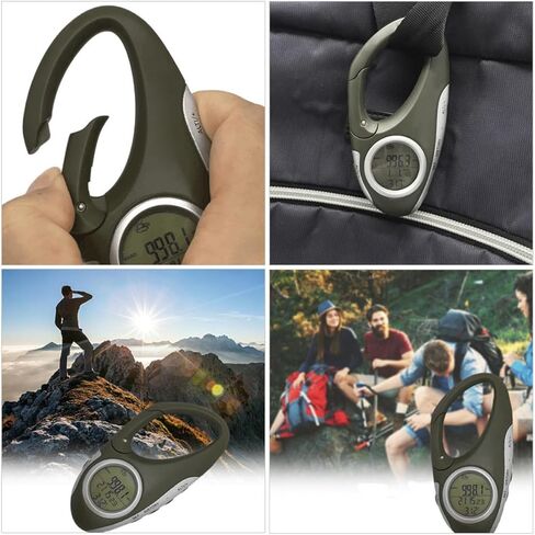 Handheld Barometer Altimeter with Thermometer Carabiner for Mountaineering Outdoor Hiking Camping Sports in Saudi Arabia