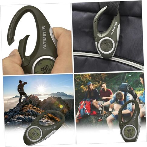 Handheld Altitude Barometer Thermometer for Mountain Climbing Outdoor Temperature Gauge Carabiner Clip in Saudi Arabia
