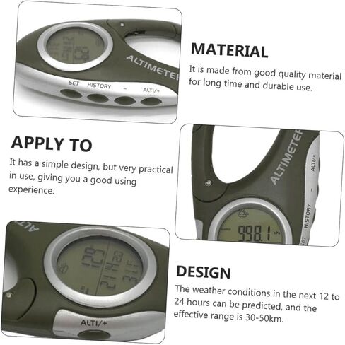 Handheld Altitude Barometer Thermometer for Mountain Climbing Outdoor Temperature Gauge Carabiner Clip in Saudi Arabia