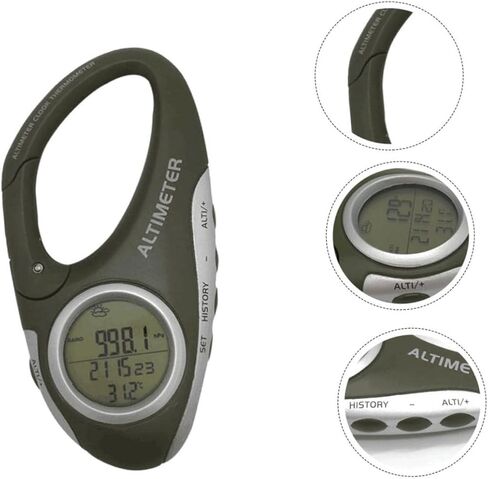 Handheld Altitude Barometer Thermometer for Mountain Climbing Outdoor Temperature Gauge Carabiner Clip in Saudi Arabia