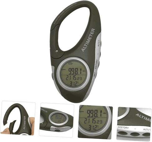 Handheld Altitude Barometer Thermometer for Mountain Climbing Outdoor Temperature Gauge Carabiner Clip in Saudi Arabia