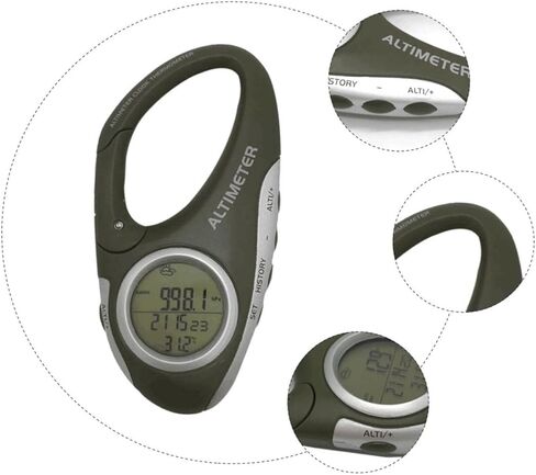 Handheld Altitude Barometer Thermometer for Mountain Climbing Outdoor Temperature Gauge Carabiner Clip in Saudi Arabia