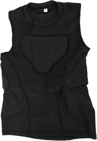Youth Football Padded Vest, Thickened Anti Collision Protective Shirt with Breathable Polyurethane Material, for Basketball Cycling Sports Training (YM) in Saudi Arabia