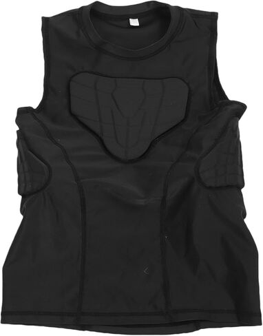 Youth Football Padded Vest, Thickened Anti Collision Protective Shirt with Breathable Polyurethane Material, for Basketball Cycling Sports Training (YM) in Saudi Arabia