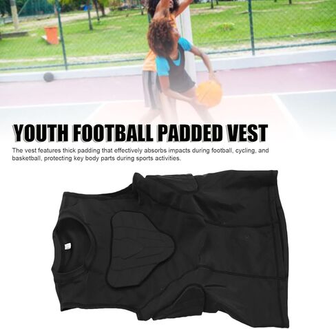 Youth Football Padded Vest, Thickened Anti Collision Protective Shirt with Breathable Polyurethane Material, for Basketball Cycling Sports Training (#4) in Saudi Arabia