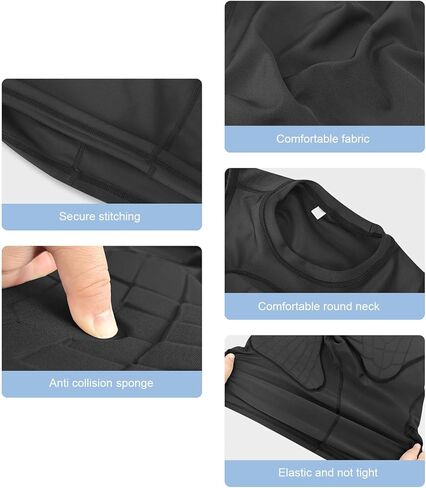 Youth Football Padded Vest, Thickened Anti Collision Protective Shirt with Breathable Polyurethane Material, for Basketball Cycling Sports Training in Saudi Arabia